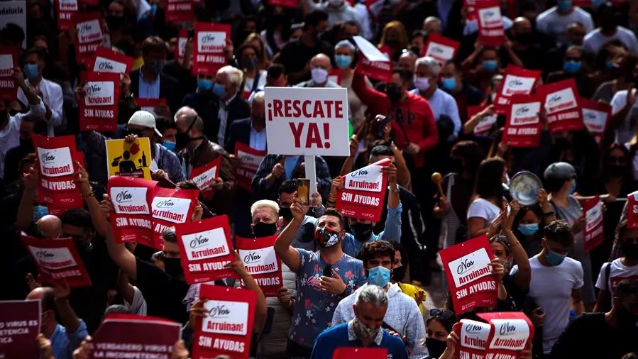 Protestas de los hosteleros en M&aacute;laga.