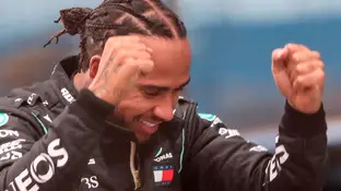 Hamilton celebra su séptimo mundial de Fórmula 1 Hamilton celebra su séptimo mundial de Fórmula 1