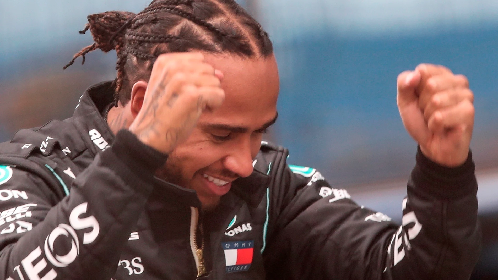Hamilton celebra su séptimo mundial de Fórmula 1 Hamilton celebra su séptimo mundial de Fórmula 1
