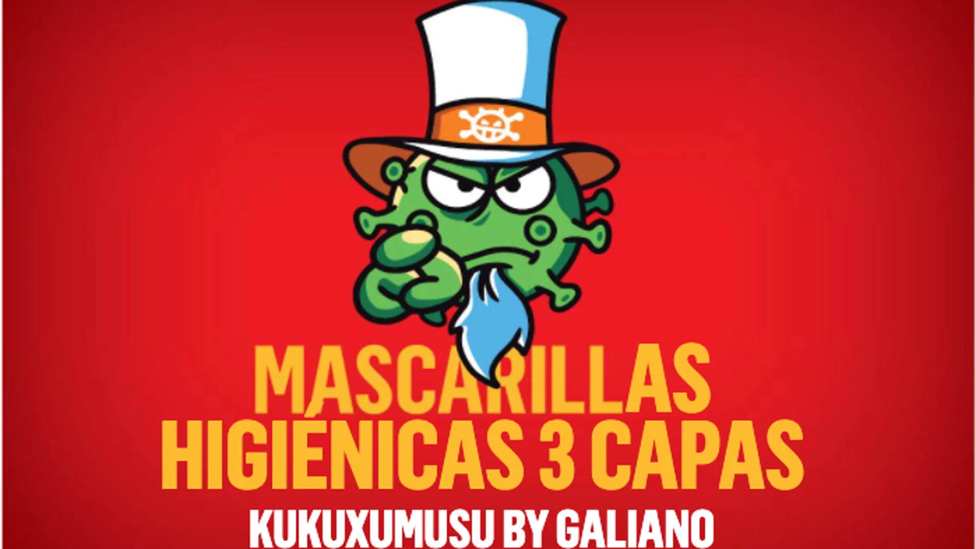Imagen de promoción de las mascarillas de Kukuxumusu y Galiano Imagen de promoción de las mascarillas de Kukuxumusu y Galiano