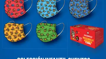 Mascarillas infantiles de la colección 'cuentos' Mascarillas infantiles de la colección 'cuentos'