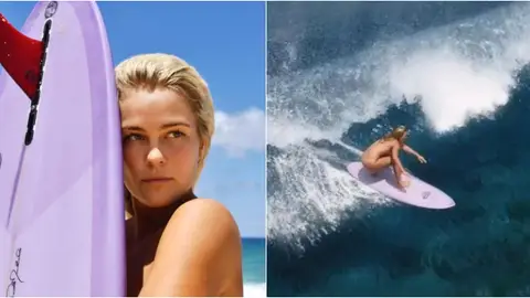 La surfista australiana Felicity Palmateer La surfista australiana Felicity Palmateer