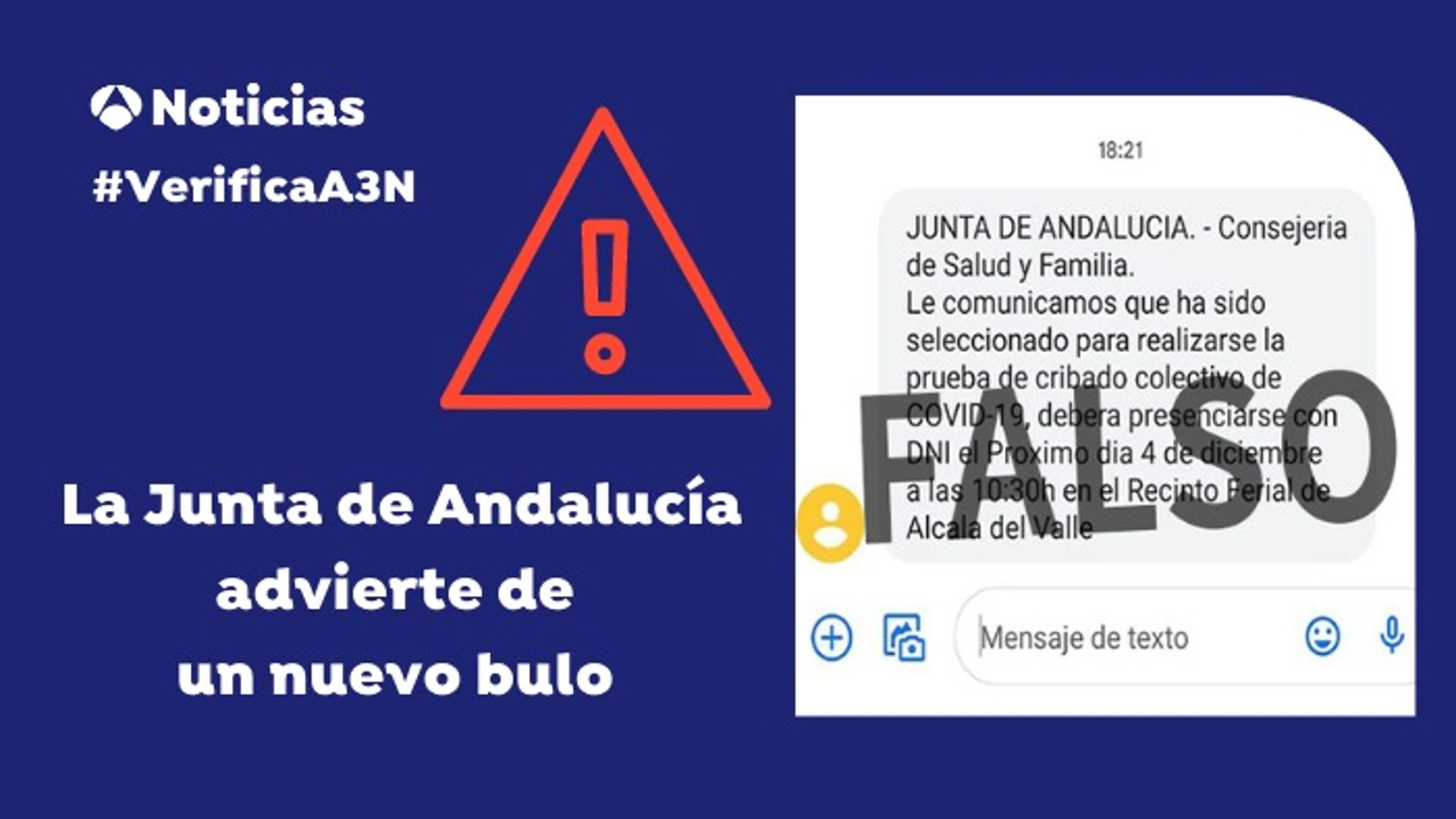 La Junta de Andalucía desmiente un nuevo bulo La Junta de Andalucía desmiente un nuevo bulo