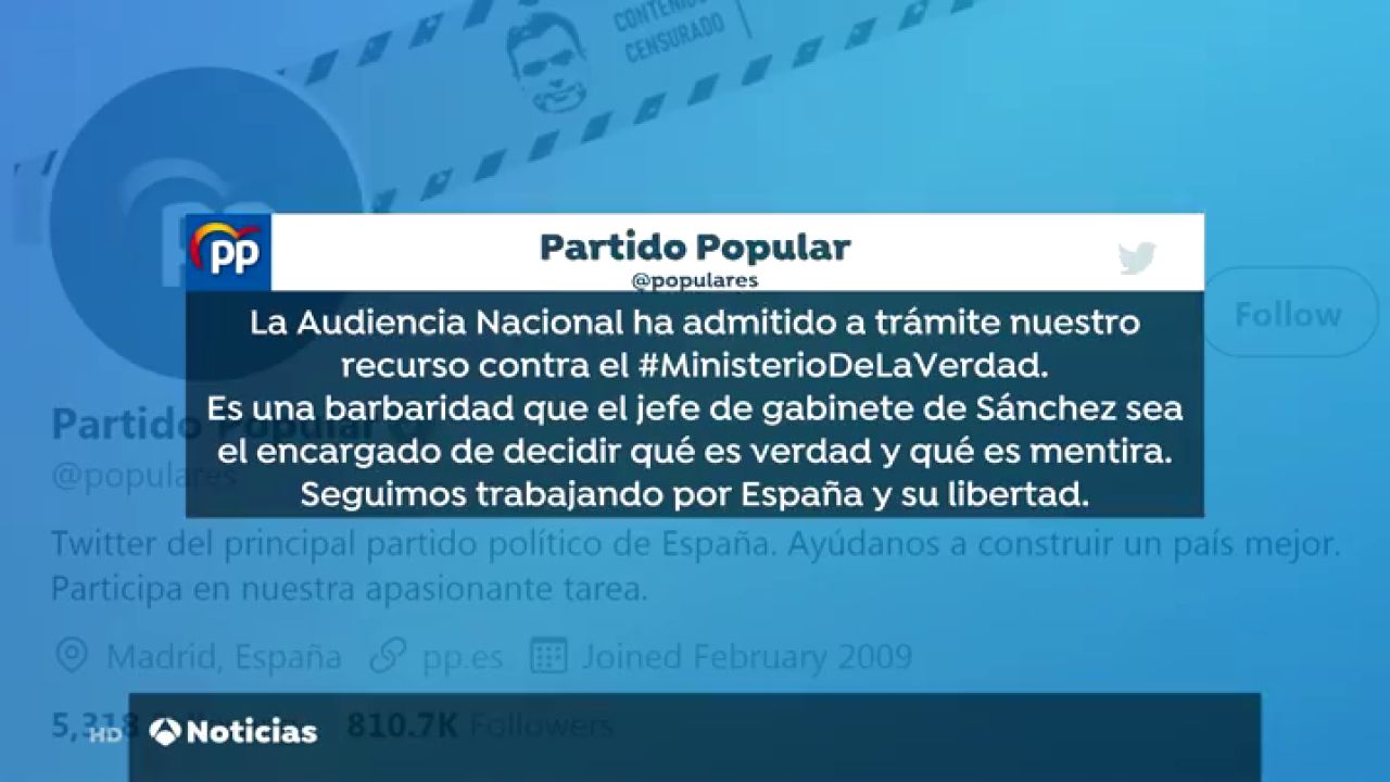 La Audiencia Nacional admite a trámite el recurso del PP contra el ...