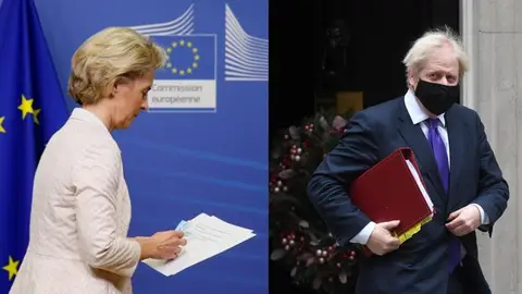 Ursula Von der Leyen y Boris Johnson La presidenta de la Comisión Europea, Ursula Von der Leyen, y el primer ministro británico, Boris Johnson