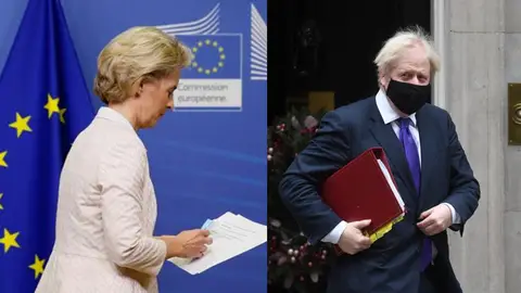 Ursula Von der Leyen y Boris Johnson La presidenta de la Comisión Europea, Ursula Von der Leyen, y el primer ministro británico, Boris Johnson