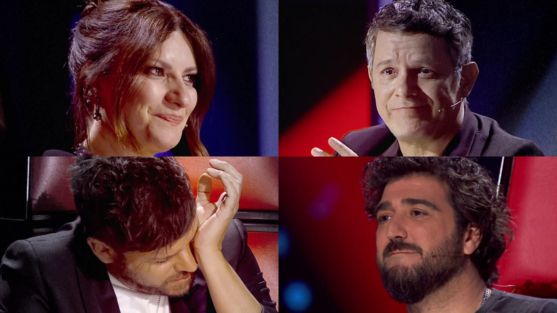 El mar de lágrimas de emoción de Alejandro Sanz, Laura Pausini, Pablo López y Antonio Orozco durante toda ‘La Voz’