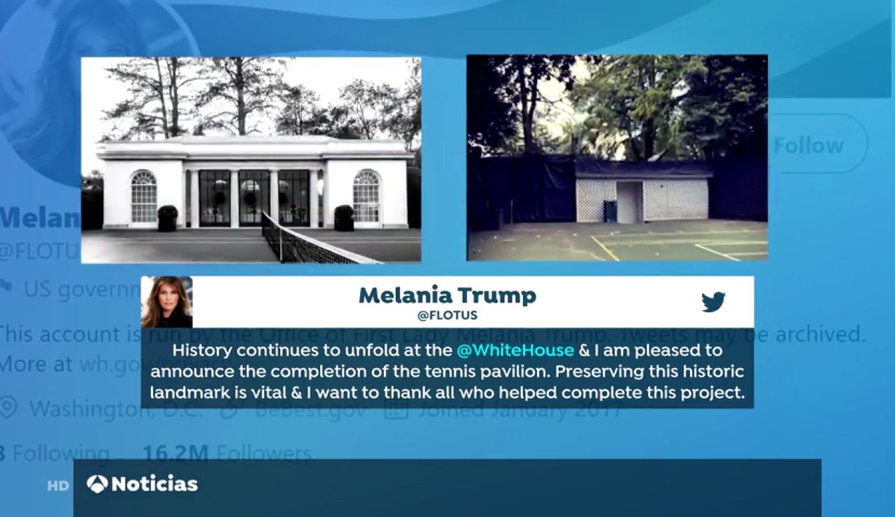 Melania Trump desata la polémica tras anunciar una nueva cancha de tenis en la Casa Blanca en plena pandemia de coronavirus