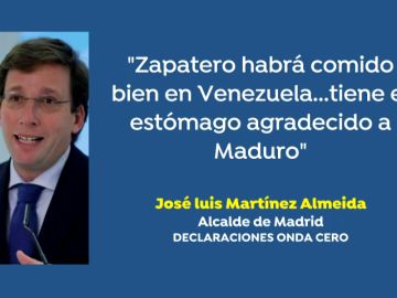 José Luis Martínez Almeida ironiza sobre las palabras de Zapatero: "Habrá comido bien en Venezuela"