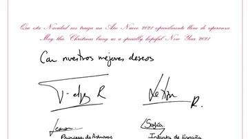 Dedicatoria de la felicitación de Navidad 2020 de los reyes Dedicatoria de la felicitación de Navidad 2020 de los reyes