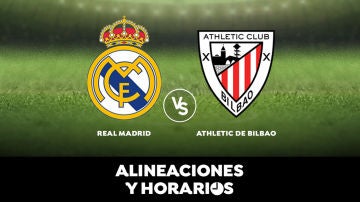 Real Madrid - Athletic de Bilbao: Alineaciones, horario y dónde ver el partido de hoy en directo
