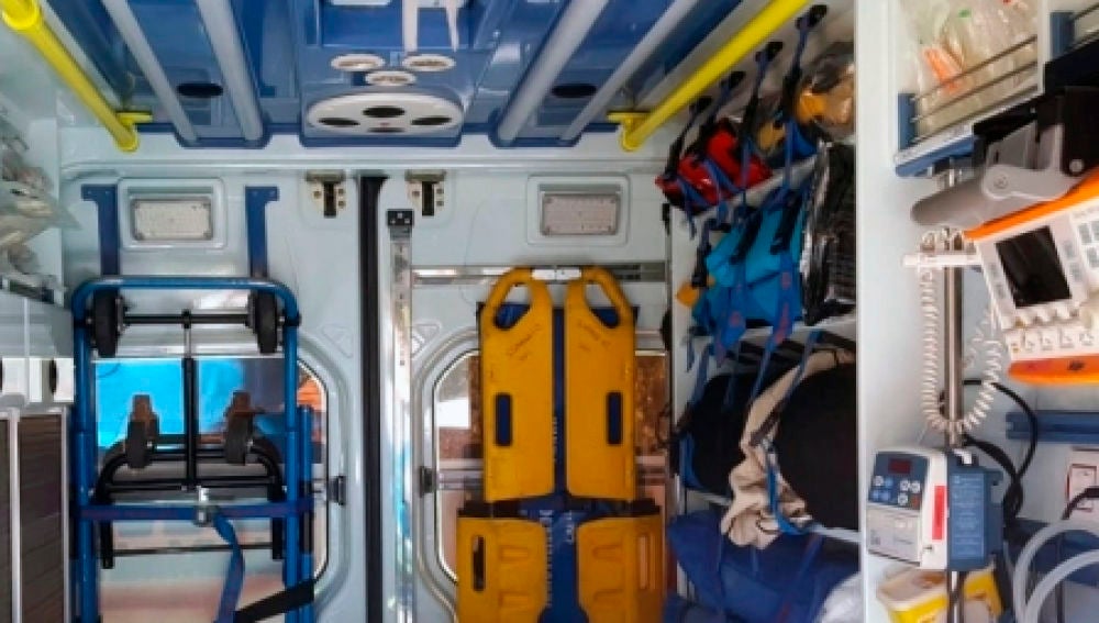 Interior de una ambulancia de Soporte Vital Básico Avanzado.