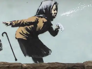 El artista callejero Bansky dedica una obra al coronavirus en Bristol El artista callejero Bansky dedica una obra al coronavirus en Bristol