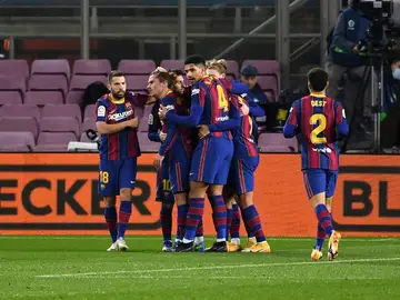 El Barcelona celebra un gol El Barcelona celebra un gol