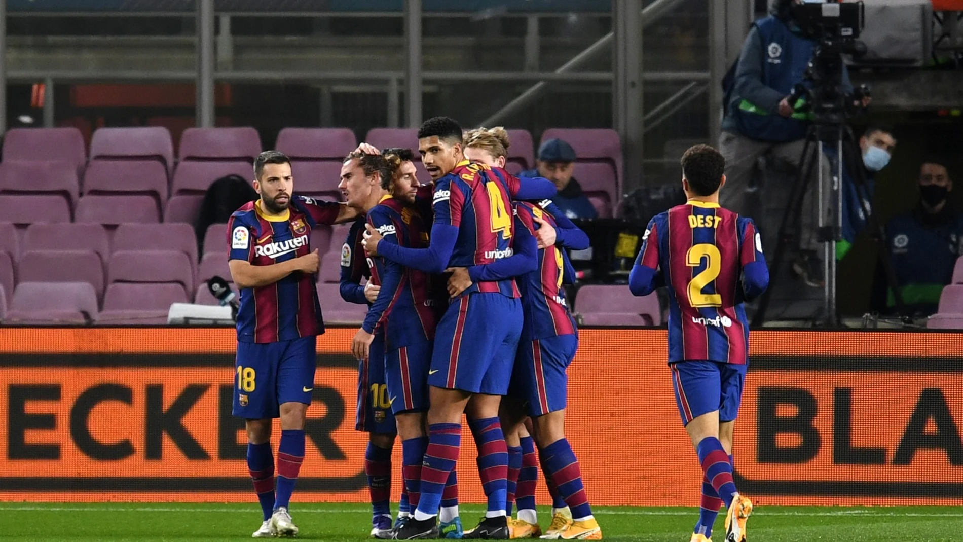 El Barcelona celebra un gol El Barcelona celebra un gol