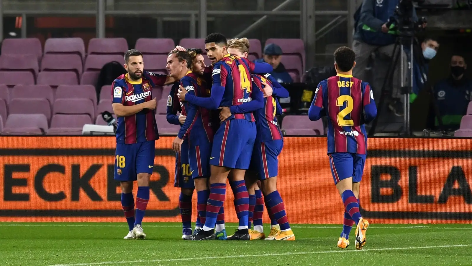 El Barcelona celebra un gol
