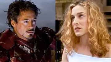 Robert Downey Jr. como Iron Man y Sarah Jessica Parker en 'Sexo en NY'