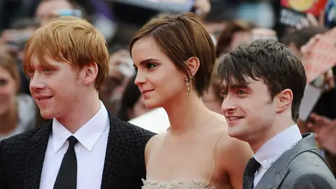 Rupert Grint, Emma Watson y Daniel Radcliffe Rupert Grint, Emma Watson y Daniel Radcliffe