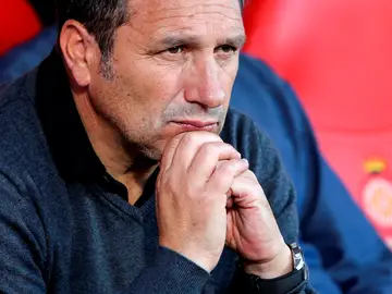 Eusebio Sacristán, en un partido del Girona Eusebio Sacristán, en un partido del Girona