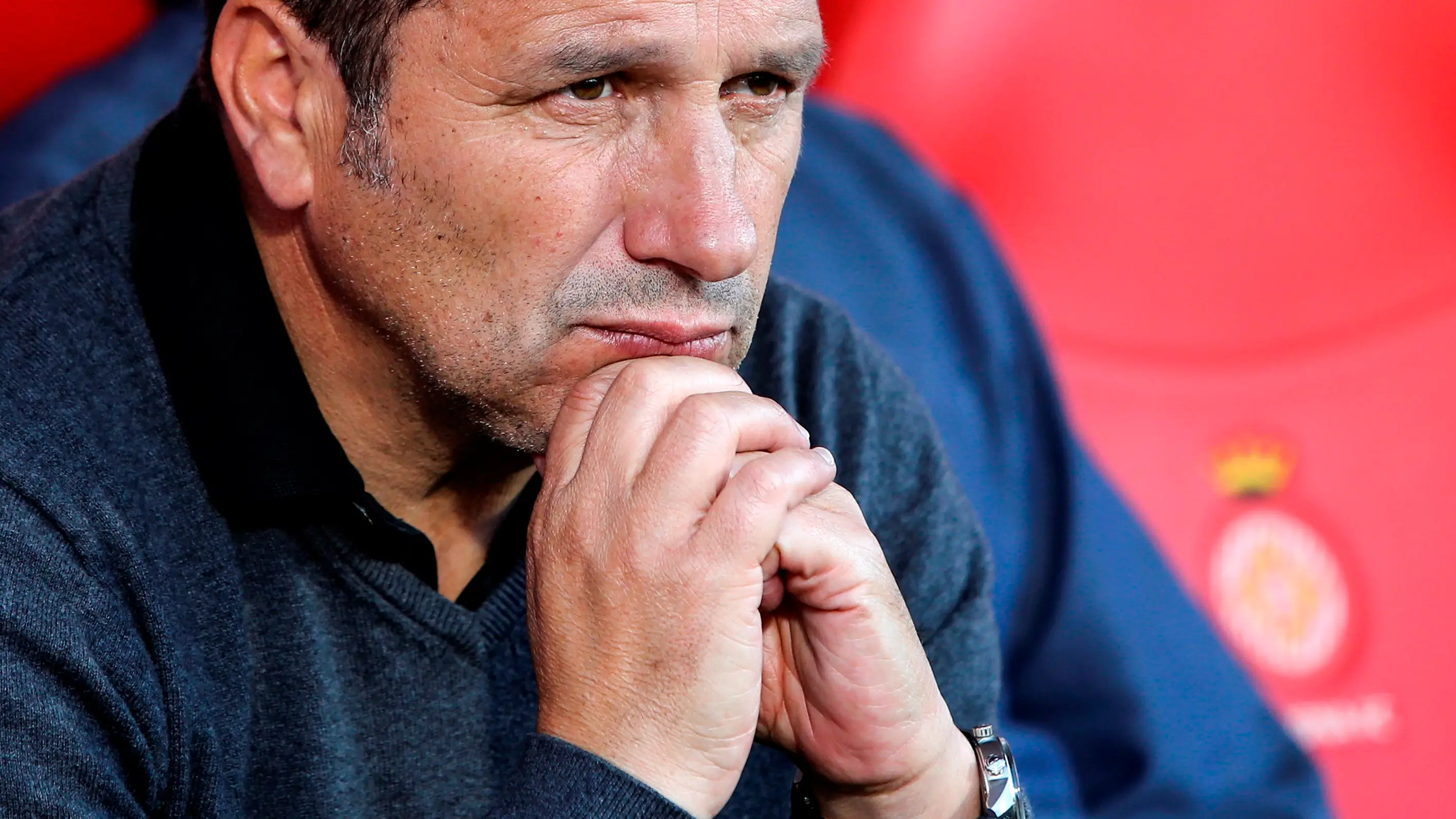 Eusebio Sacrist&aacute;n, durante un partido del Girona