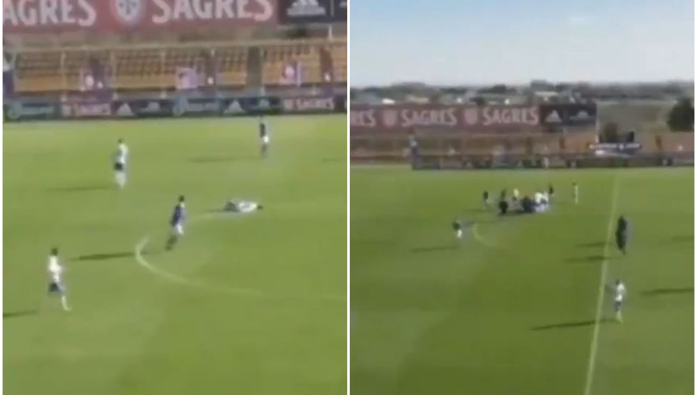 Un jugador cae desplomado al sufrir una parada cardíaca en pleno partido de Tercera portuguesa