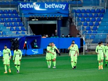 Los jugadores del Atlético celebran el gol al Alavés