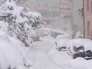 Temporal Álava, coches atrapados por la nieve Temporal Álava, coches atrapados por la nieve