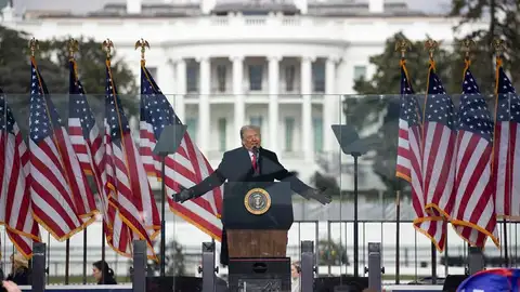 Donald Trump, en un acto frente a la Casa Blanca Donald Trump, en un acto frente a la Casa Blanca