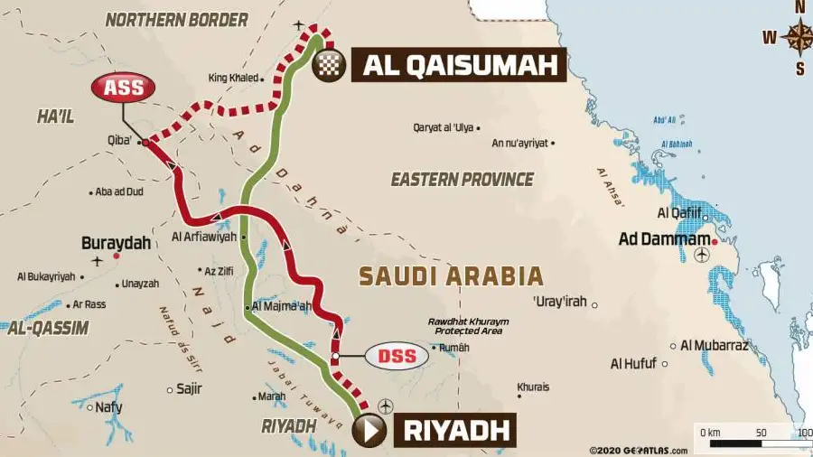 Rally Dakar 2021: Recorrido de la etapa 4 hoy, mi&eacute;rcoles 6 de enero, Wadi Ad-Dawasir - Riyadh