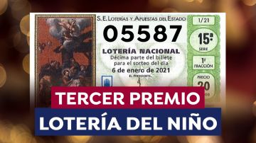 05587, Tercer premio de la Lotería del Niño 2021
