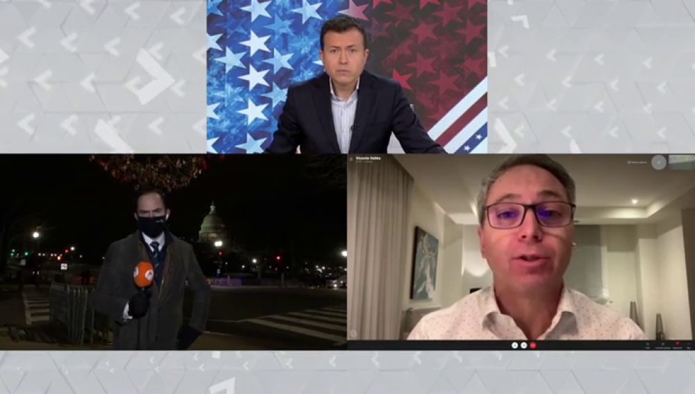 Asalto al Congreso de los Estados Unidos: Simpatizantes de Donald Trump intentan cortar la conexión en directo del corresponsal de Antena 3 Noticias, José Ángel Abad