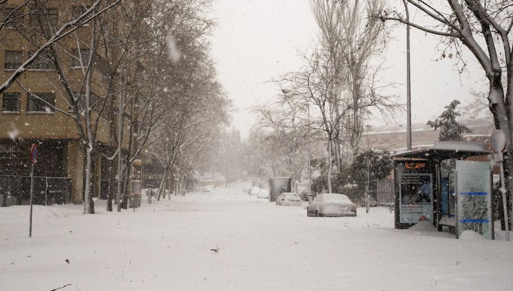 Imagen de la nevada en Madrid