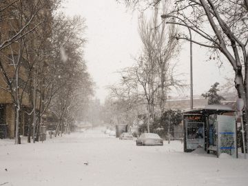 Imagen de la nevada en Madrid