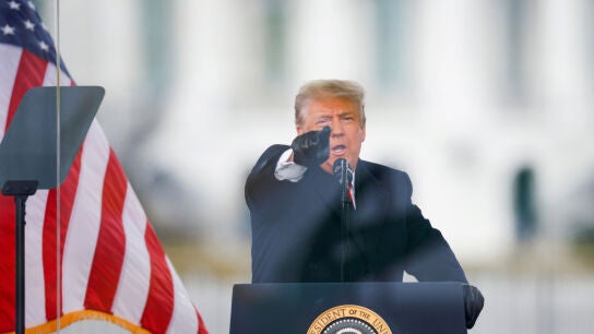 Donald Trump, durante una comparecencia