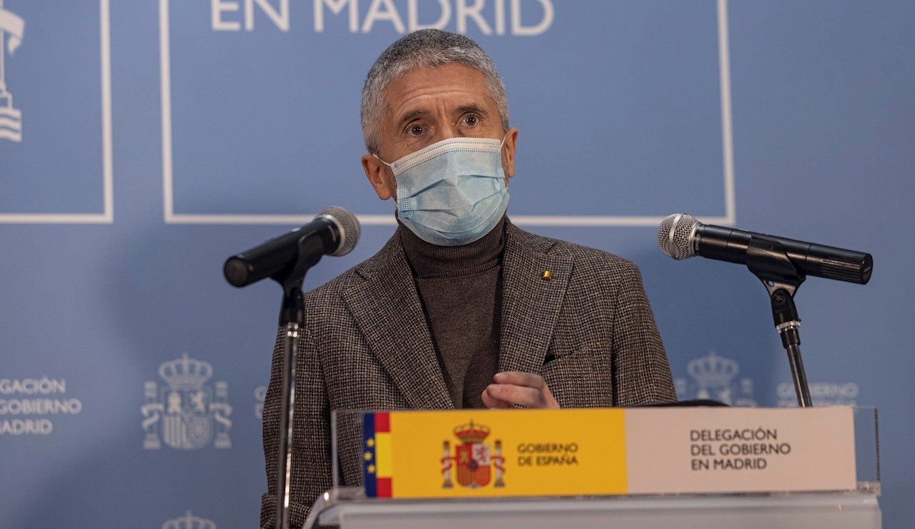 El ministro Marlaska en rueda de prensa El ministro Marlaska en rueda de prensa