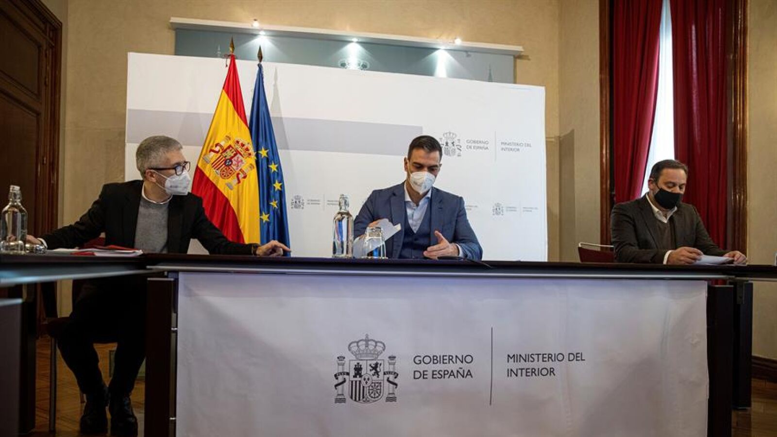 Rueda de prensa posterior al Comité Estatal de Coordinación de Protección Civil por el temporal Filomena, streaming en directo