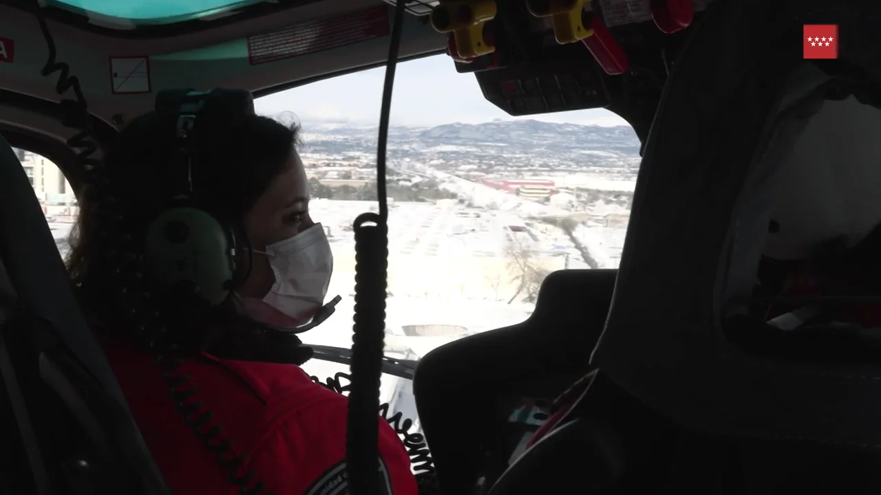 Isabel Díaz Ayuso sobrevuela en helicóptero la Comunidad de Madrid para comprobar los efectos del temporal Filomena Isabel Díaz Ayuso sobrevuela en helicóptero la Comunidad de Madrid para comprobar los efectos del temporal Filomena