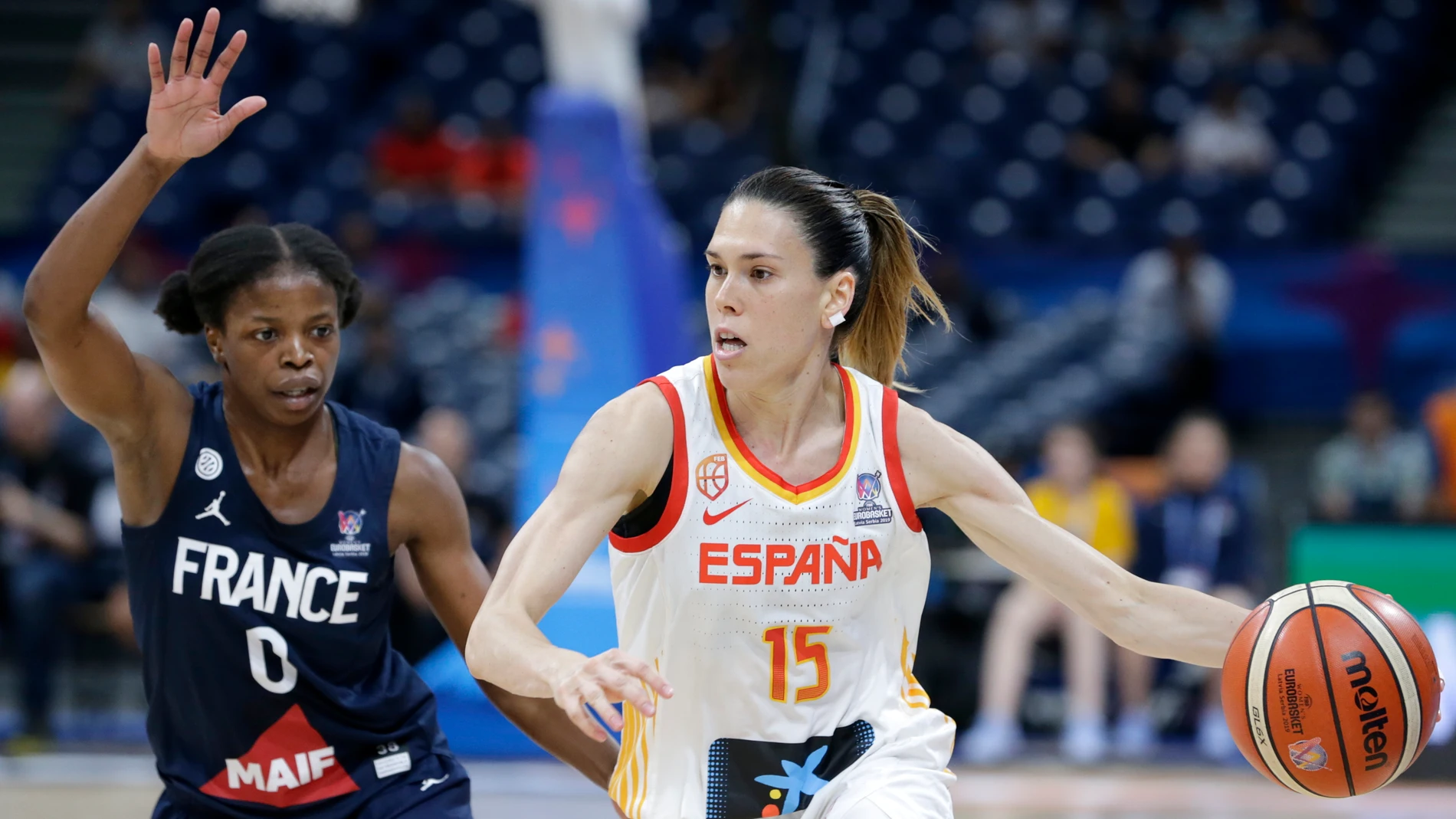 Anna Cruz en un partido con España Anna Cruz en un partido con España