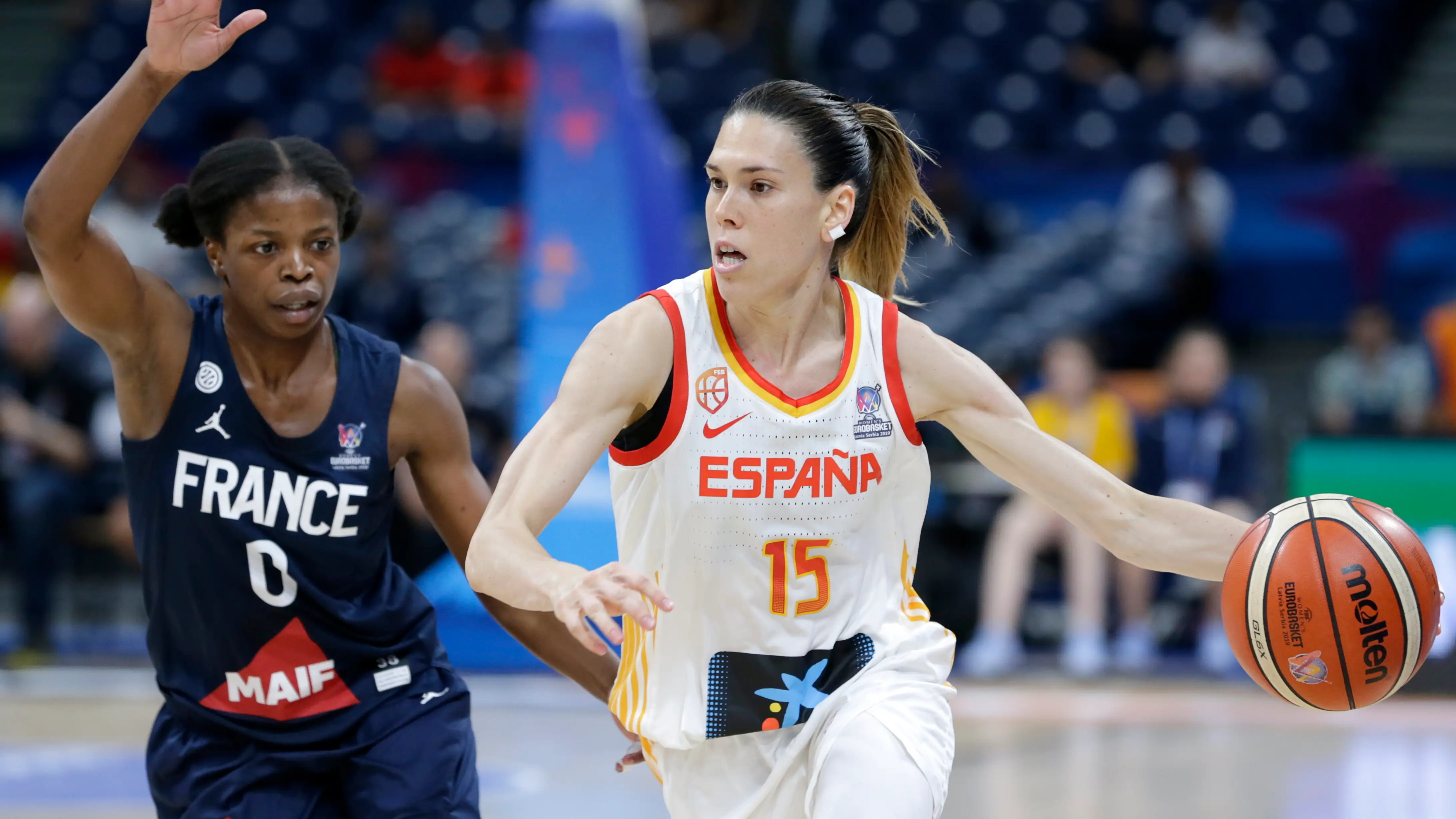 Anna Cruz en un partido con España Anna Cruz en un partido con España