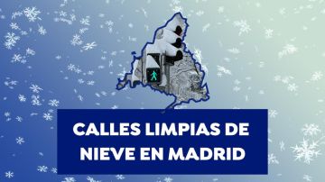Mapa calles limpias de nieve en Madrid