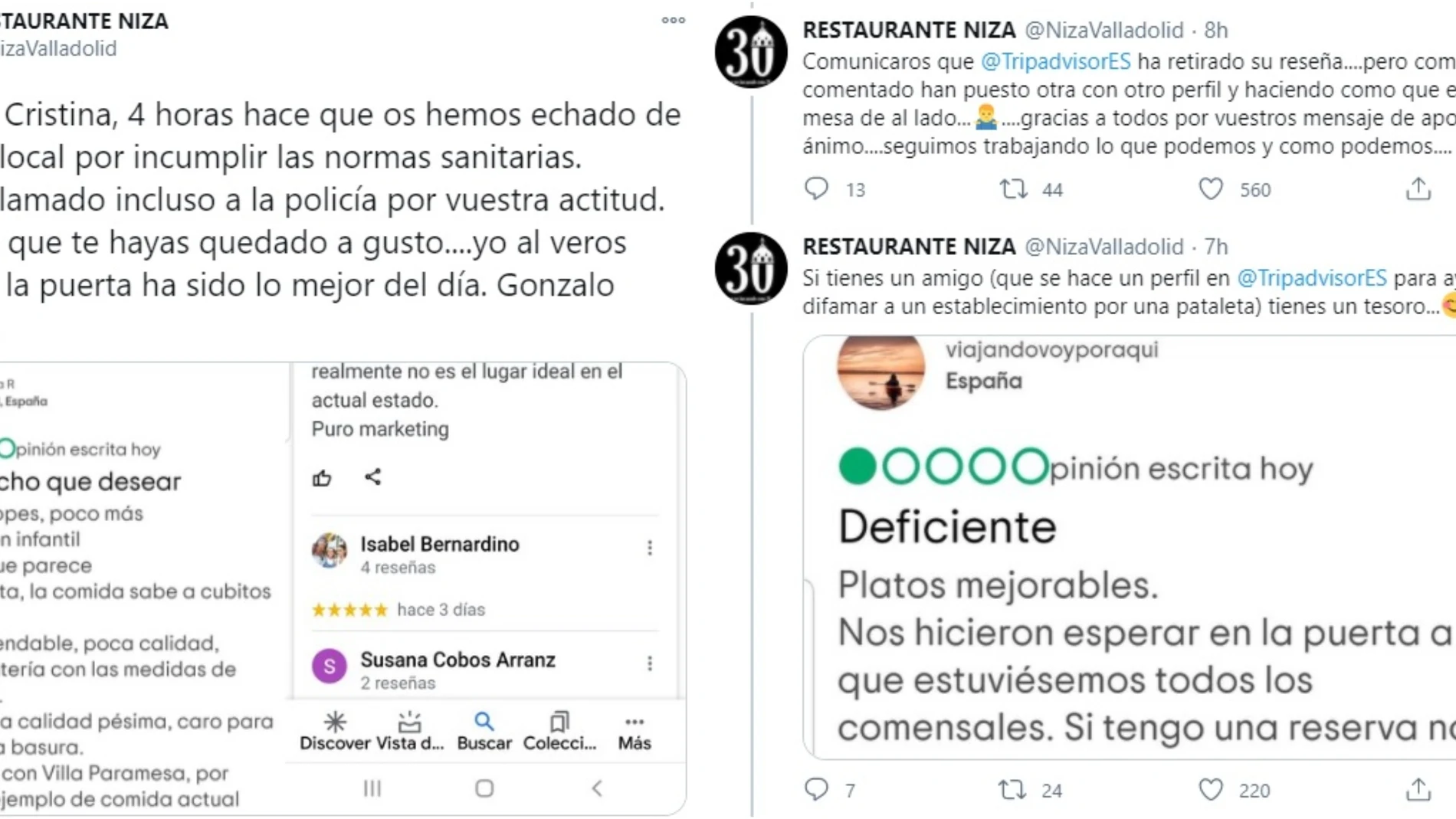La respuesta viral del restaurante Niza a un cliente La respuesta viral del restaurante Niza a un cliente