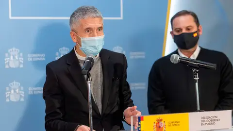 Grande-Marlaska y Ábalos, en una comparecencia del Gobierno. Grande-Marlaska y Ábalos, en una comparecencia del Gobierno.
