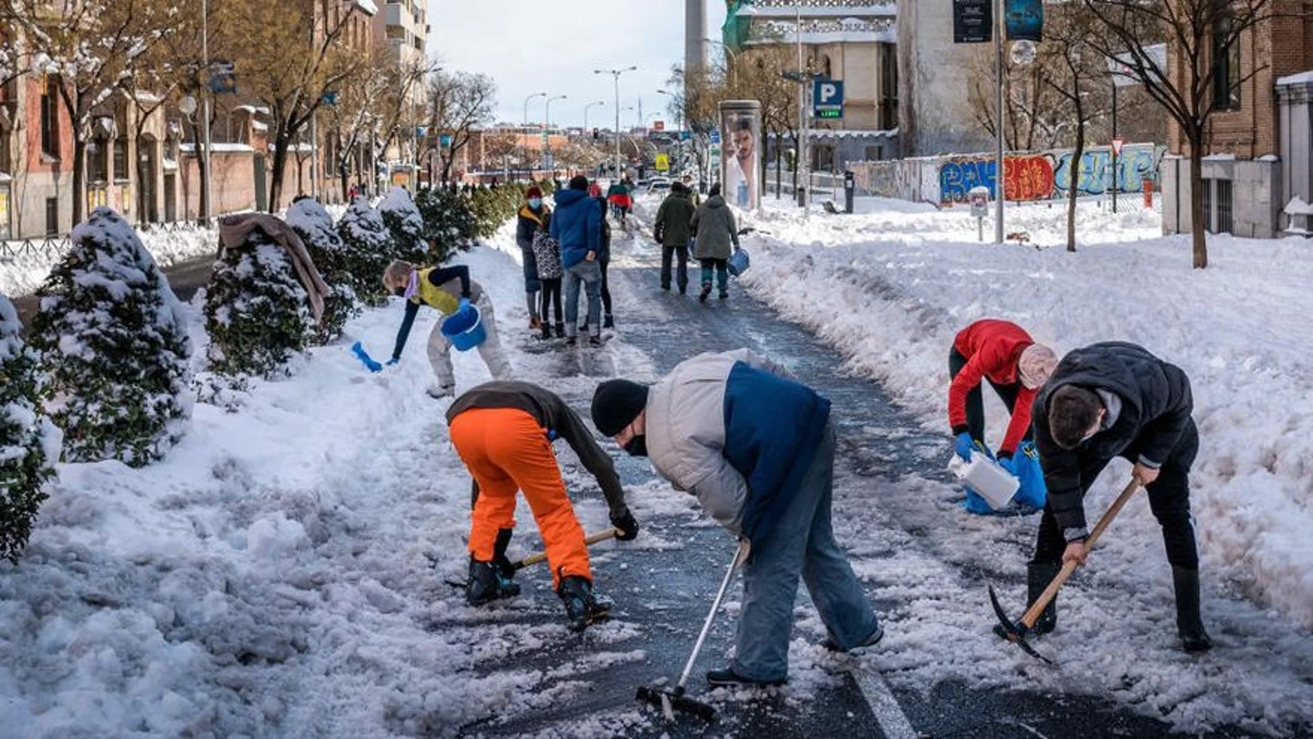 Nieve y hielo en carretera por Filomena Nieve y hielo en carretera por Filomena
