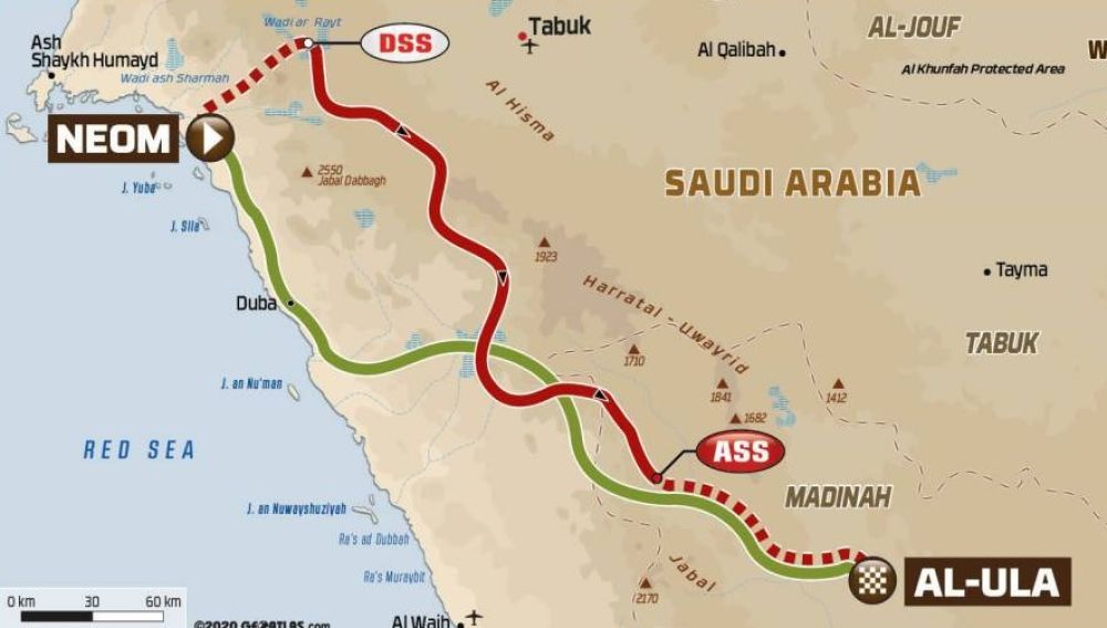 Recorrido de la etapa 10 del Dakar 2021