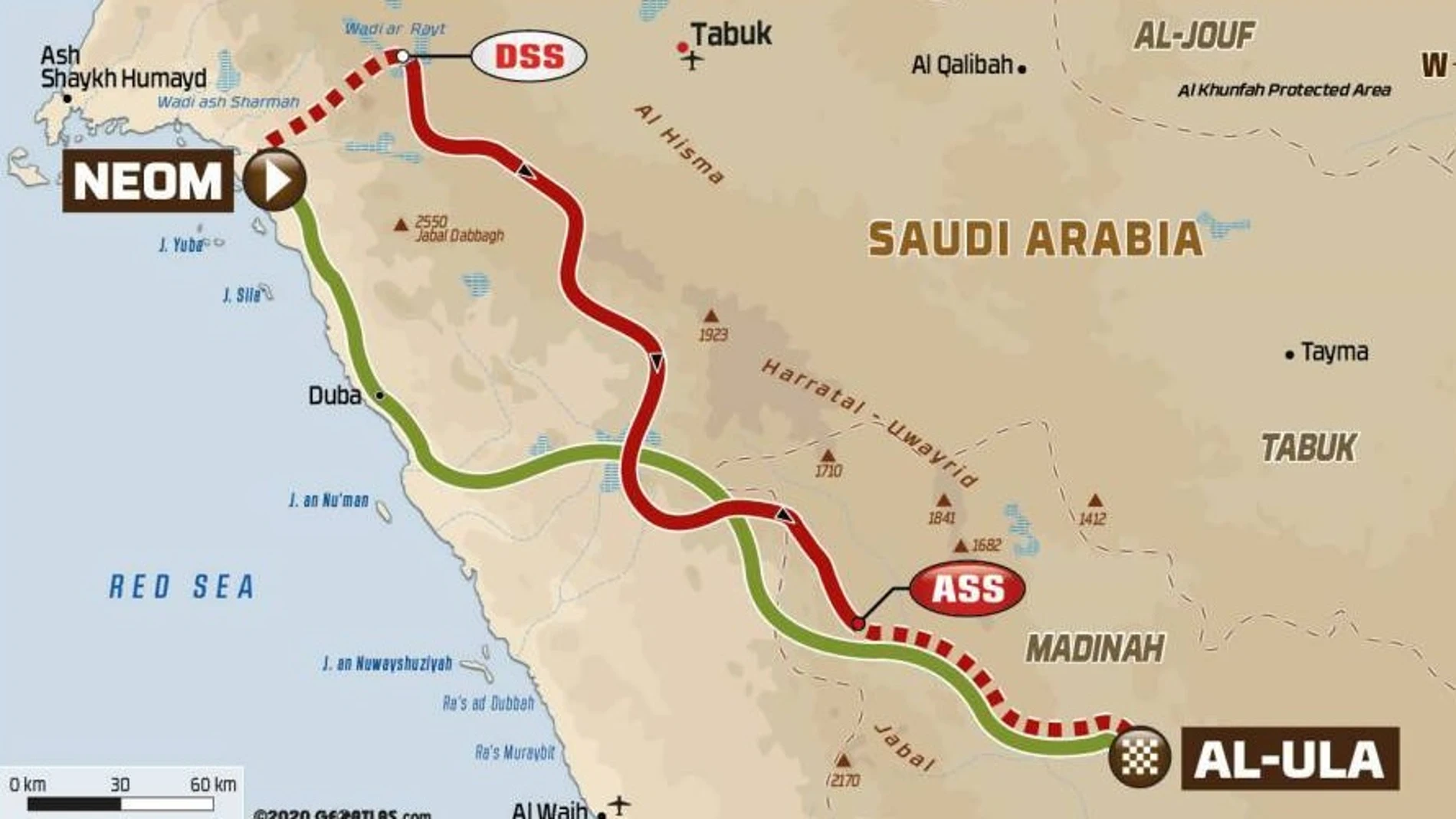 Recorrido de la etapa 10 del Dakar 2021 Recorrido de la etapa 10 del Dakar 2021