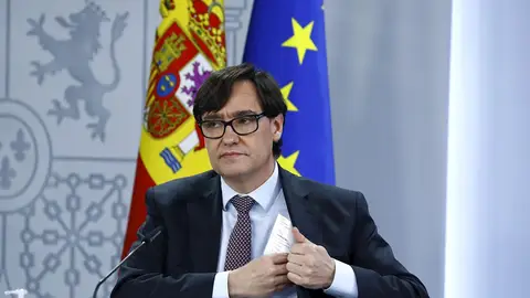 El ministro de Sanidad, Salvador Illa, durante la rueda de prensa posterior al Consejo de Ministros El ministro de Sanidad, Salvador Illa, durante la rueda de prensa posterior al Consejo de Ministros
