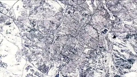 Imagen por satélite de la Comunidad de Madrid helada Imagen por satélite de la Comunidad de Madrid helada
