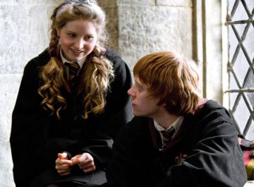 Jessie Cave y Rupert Grint en 'Harry Potter'