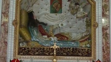 Urna con el Santo Cuerpo de Santa Filomena en Mugnano del Cardinale