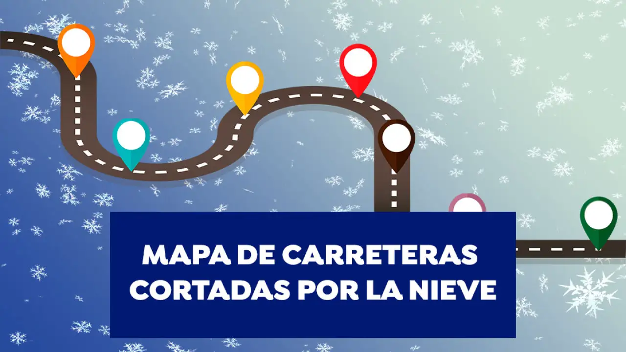 Carreteras cortadas por la nieve y el hielo tras el temporal Filomena